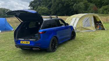 Range Rover Sport P550e Autobiography long-term - boot open camping